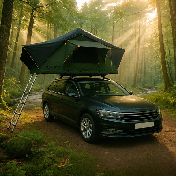 Daktent Lago - 2-personen - Incl. Matras - Zwart / Olijfgroen - 140x240 cm - Afbeelding 2