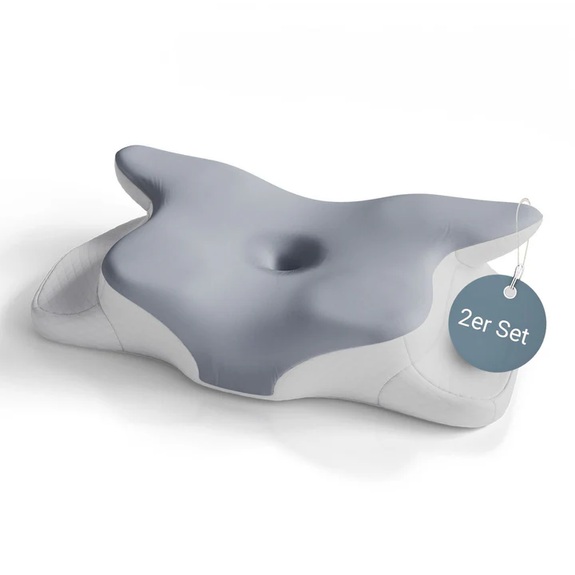 Nekkussen - Memory Foam - Wit / Grijs - Set van 2 - Afbeelding 1