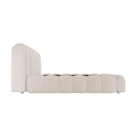 Gestoffeerd Bed Catania - 180x200 cm - Bouclé stof - Beige - Afbeelding 6