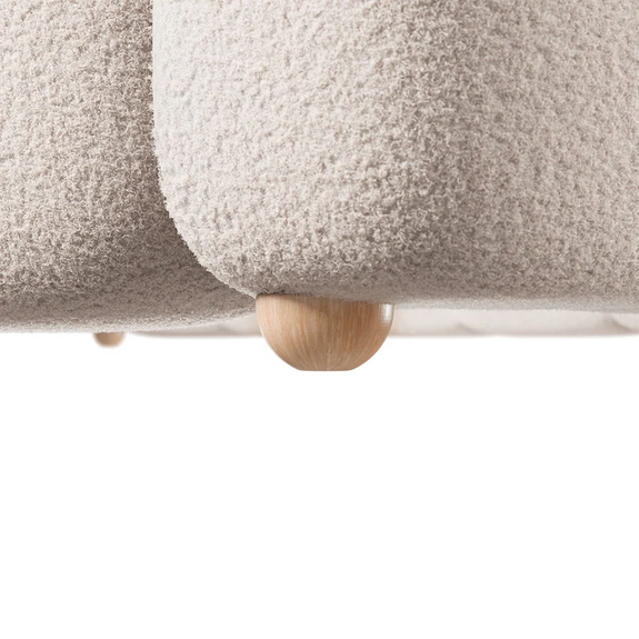 Gestoffeerd Bed Catania - 180x200 cm - Bouclé stof - Beige - Afbeelding 3