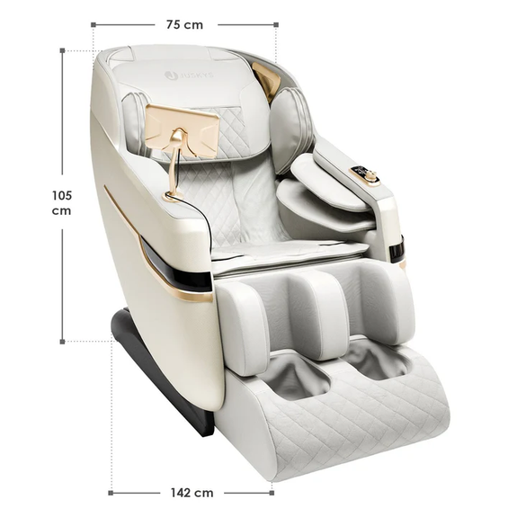 Massagestoel NAXOS - Volledige lichaamsmassagefunctie - Airbagmassagetechnologie - Wit/Grijs - Afbeelding 7