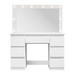 Kaptafel / Schminktafel Lilia - Incl. LED en Lades - Wit