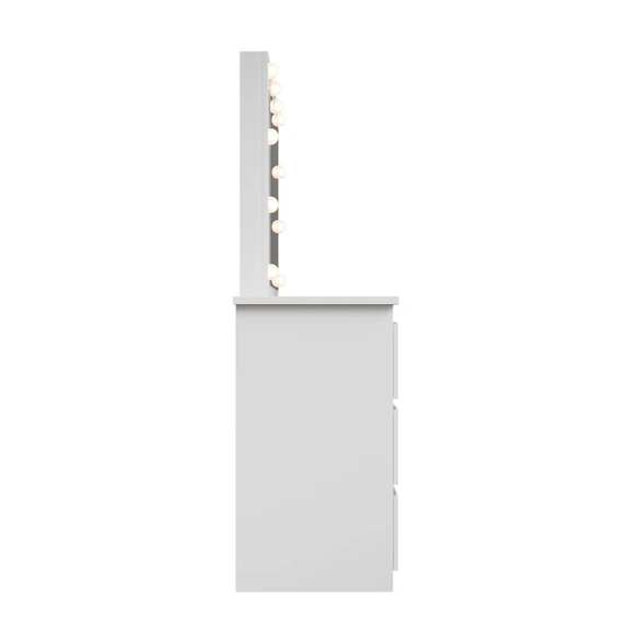 Kaptafel / Schminktafel Talea - Incl. Spiegel en LED - Wit - Afbeelding 5