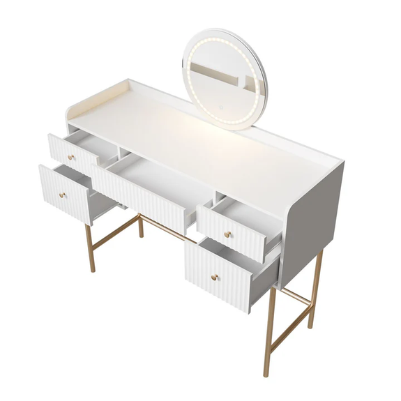 Kaptafel Samira - Incl. Spiegel en LED - Wit - Afbeelding 3