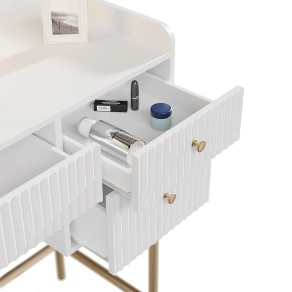 Kaptafel Samira - Incl. Spiegel en LED - Wit - Afbeelding 5