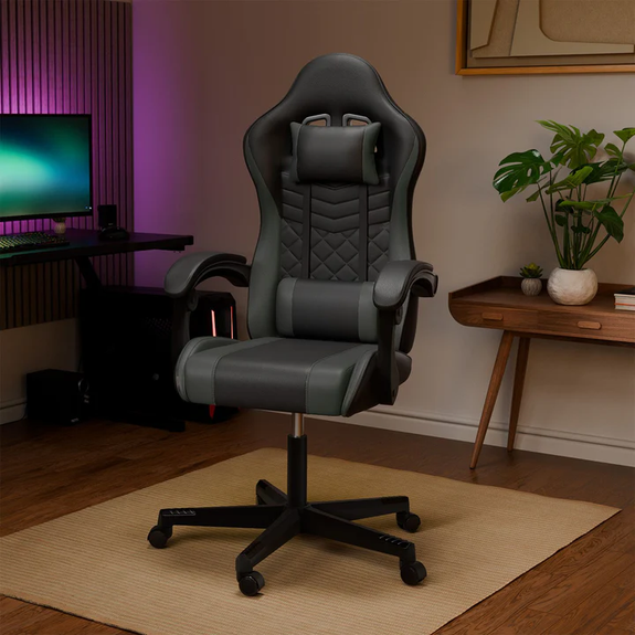 Gamingstoel / Bureaustoel HyperSeat - Zwart / Grijs - Afbeelding 2