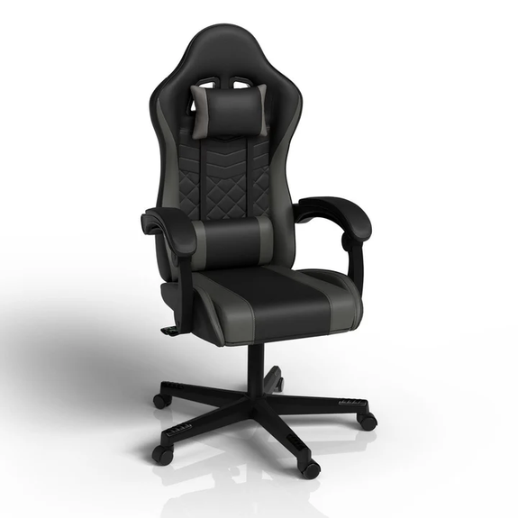 Gamingstoel / Bureaustoel HyperSeat - Zwart / Grijs - Afbeelding 1