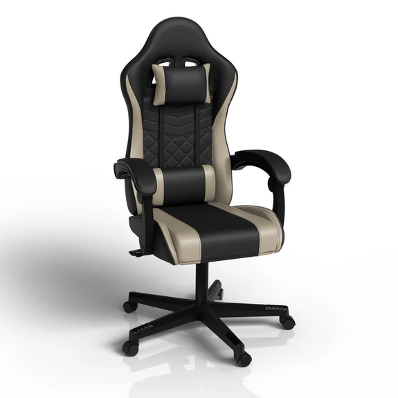Gamingstoel / Bureaustoel HyperSeat - Zwart / Beige - Afbeelding 6