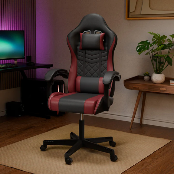 Gamingstoel / Bureaustoel HyperSeat - Zwart / Bordeaux - Afbeelding 2