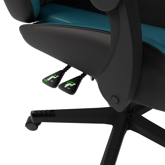 Gamingstoel / Bureaustoel HyperSeat - Zwart / Turquoise - Afbeelding 3