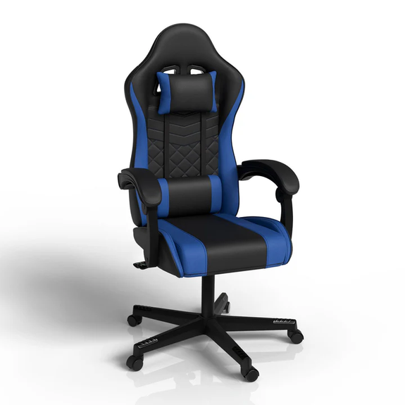 Gamingstoel / Bureaustoel HyperSeat - Zwart / Blauw - Afbeelding 1