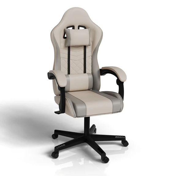 Gamingstoel / Bureaustoel HyperSeat - Beige / Lichtgrijs - Afbeelding 1