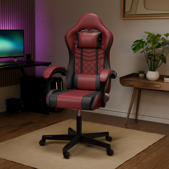 Gamingstoel / Bureaustoel HyperSeat - Bordeaux / Zwart - Afbeelding 2