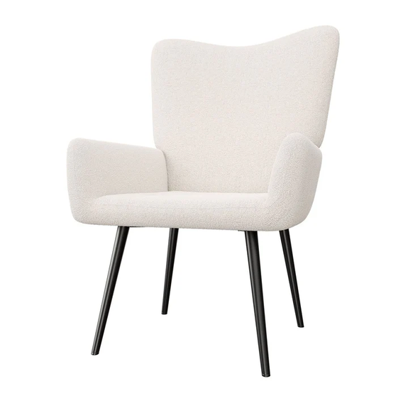 Oorfauteuil / Relaxfauteuil Odense - Beige - Bouclé Stof - Afbeelding 5
