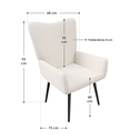 Oorfauteuil / Relaxfauteuil Odense - Beige - Bouclé Stof