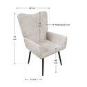 Oorfauteuil / Relaxfauteuil Odense - Beige - Corduroy Stof