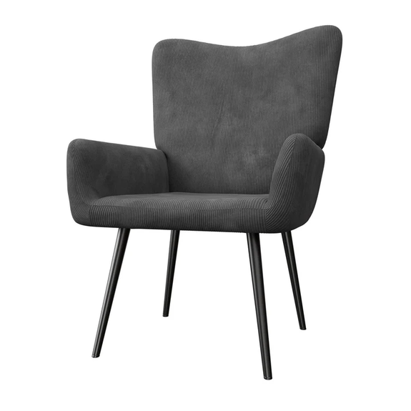 Oorfauteuil / Relaxfauteuil Odense - Grijs - Corduroy Stof - Afbeelding 6