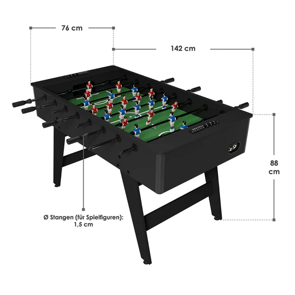Tafelvoetbaltafel / Voetbaltafel - Incl. Accessoires - Zwart - Afbeelding 7