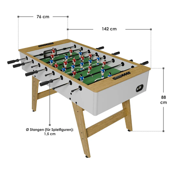 Tafelvoetbaltafel / Voetbaltafel - Incl. Accessoires - Wit - Afbeelding 7