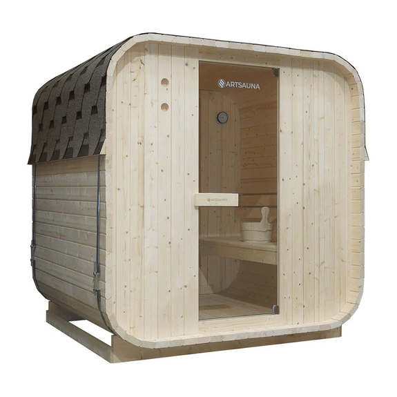 Vierkante Barrelsauna Nolvik - Incl. Toebehoren - 180x185 x194 cm - Afbeelding 6