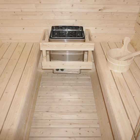 Vierkante Barrelsauna Nolvik - Incl. Toebehoren - 180x185 x194 cm - Afbeelding 5
