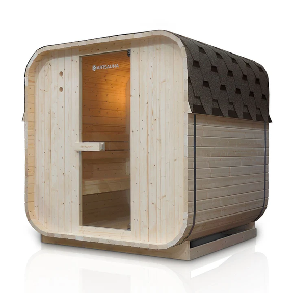 Vierkante Barrelsauna Nolvik - Incl. Toebehoren - 180x185 x194 cm - Afbeelding 1