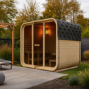 Vierkante Barrelsauna / Sauna Fjora - 6 personen - Incl. accessoires