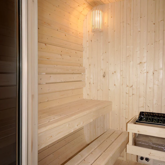 Vierkante Barrelsauna / Sauna Fjora - 6 personen - Incl. accessoires - Afbeelding 4