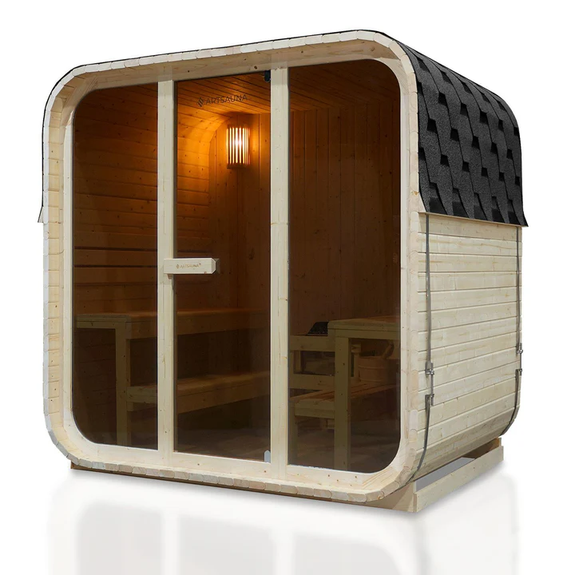 Vierkante Barrelsauna / Sauna Fjora - 6 personen - Incl. accessoires - Afbeelding 1