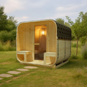 Vierkante Barrelsauna Nolvik - Incl. Toebehoren - 220x185 x194 cm