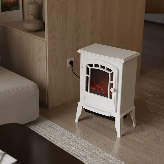 Elektrische haard - Incl. Vlameffect - Wit - Afbeelding 2