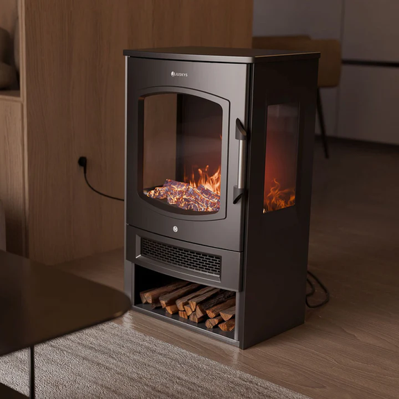 Elektrische Haard / Sfeerhaard - 1800W - Incl. Vlameffect, Warmtefunctie en App-bediening - Zwart - Afbeelding 2