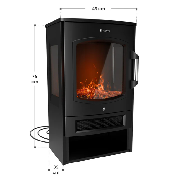 Elektrische Haard / Sfeerhaard - 1800W - Incl. Vlameffect, Warmtefunctie en App-bediening - Zwart - Afbeelding 7