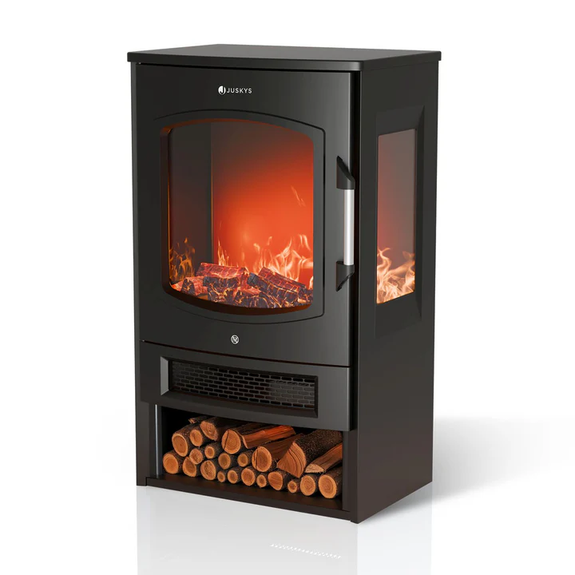 Elektrische Haard / Sfeerhaard - 1800W - Incl. Vlameffect, Warmtefunctie en App-bediening - Zwart - Afbeelding 1
