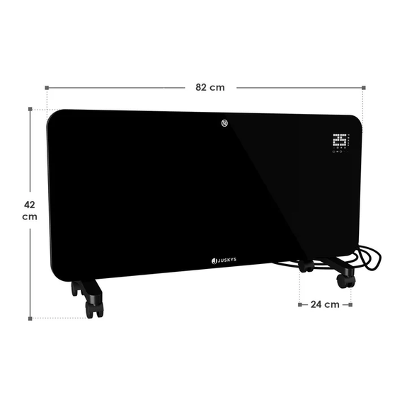 Infraroodstraler / Infraroodpaneel - Max. 2000 W - Zwarte - Voor Wand- en Vloermontage - Afbeelding 7