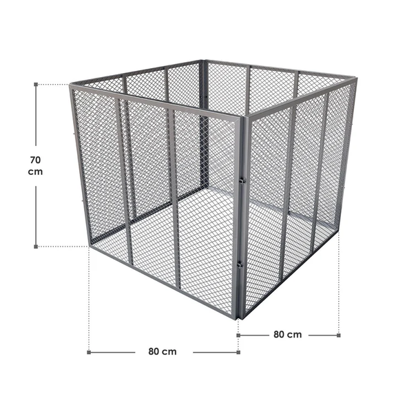 Metalen compostbak / Tuincompostbak - Tuinafval - 450L - Zilver - Afbeelding 7