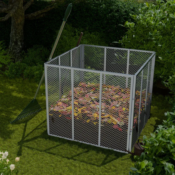 Metalen compostbak / Tuincompostbak - Tuinafval - 800L - Zilver - Afbeelding 2