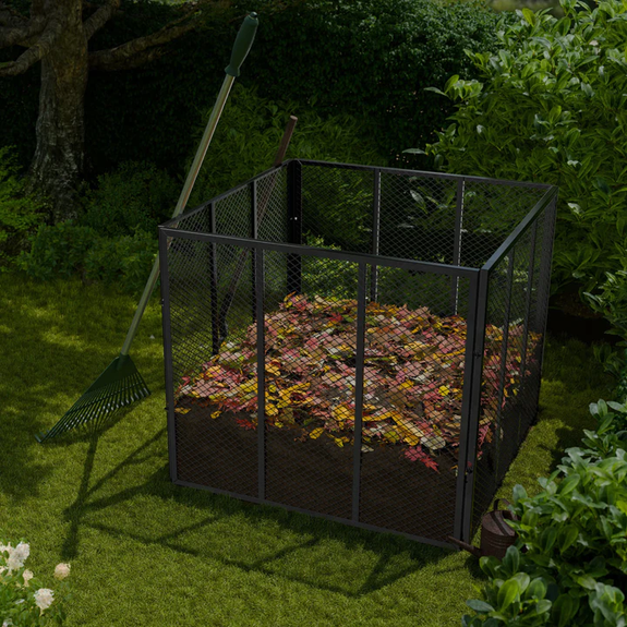 Metalen compostbak / Tuincompostbak - Tuinafval - 800L - Zwart - Afbeelding 2