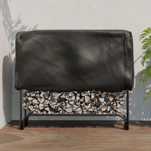 Buitenhaardhoutrek / Haardhoutrek M - Incl. Afdekhoes - 130x117 cm - Afbeelding 2