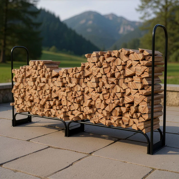 Buitenhaardhoutrek / Haardhoutrek L - Incl. Afdekhoes - 260x117x36 cm - Afbeelding 2