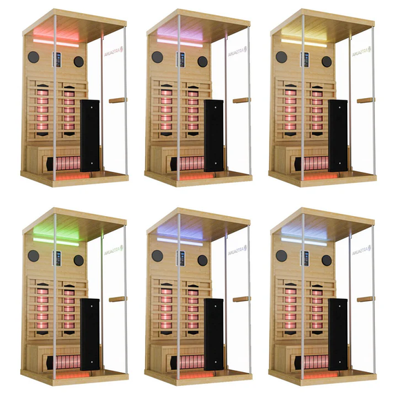 Sauna / Infraroodcabine / Infraroodsauna Göteborg - 90x90x190cm - 1-persoons - Afbeelding 3
