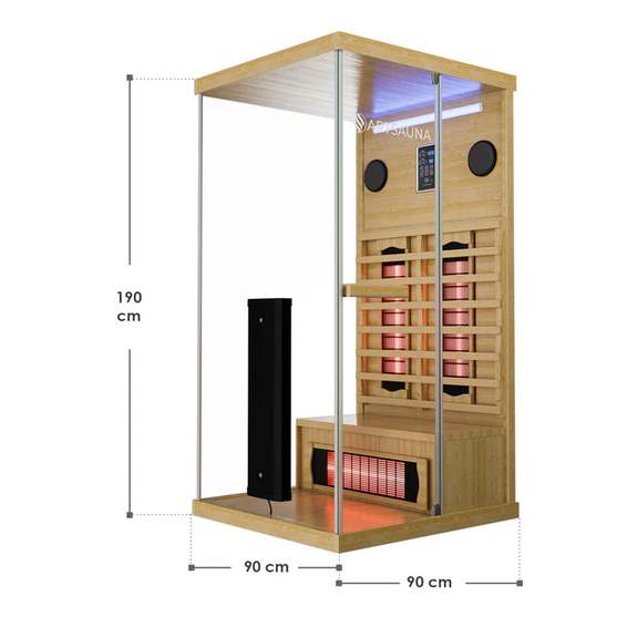 Sauna / Infraroodcabine / Infraroodsauna Göteborg - 90x90x190cm - 1-persoons - Afbeelding 7