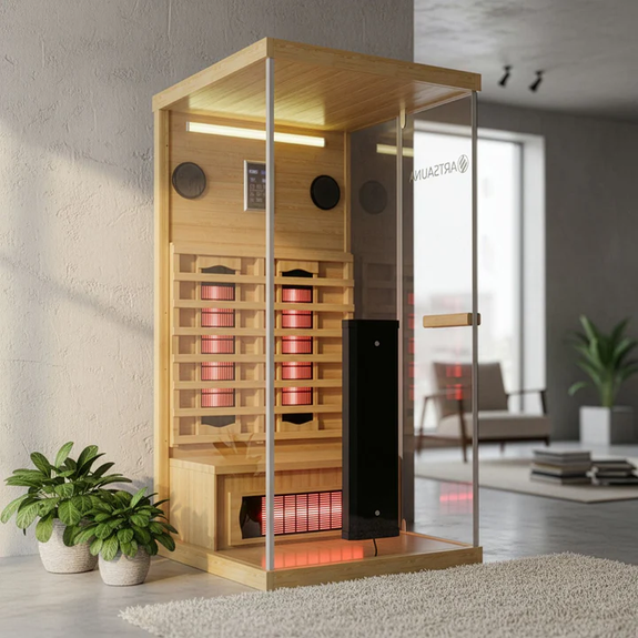 Sauna / Infraroodcabine / Infraroodsauna Göteborg - 90x90x190cm - 1-persoons - Afbeelding 2