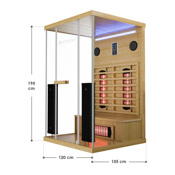 Infraroodcabine / Sauna Göteborg - 2 Personen - 120x105x190 cm - Afbeelding 7