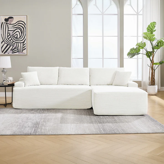 Coredo Bank - Corduroy bekleding - Rechts - Crème - Afbeelding 2