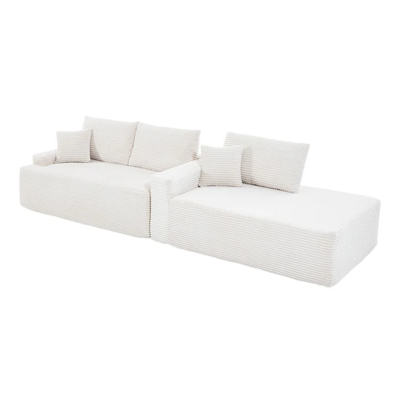 Coredo Bank - Corduroy bekleding - Rechts - Crème - Afbeelding 6