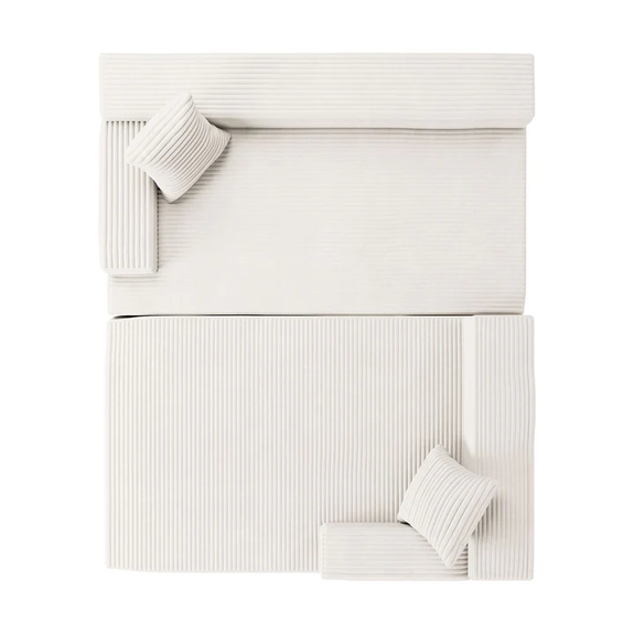 Coredo Bank - Corduroy bekleding - Rechts - Crème - Afbeelding 5