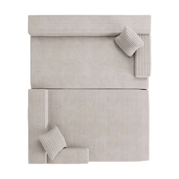 Coredo Bank - Corduroy bekleding - Links - Beige - Afbeelding 5