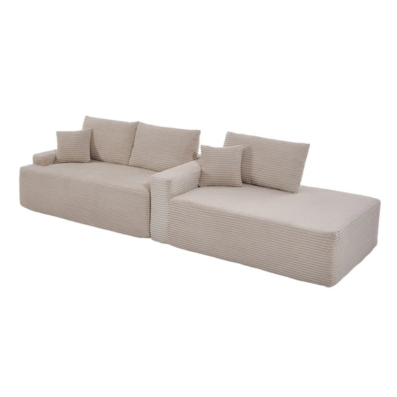 Coredo Bank - Corduroy bekleding - Rechts - Taupe - Afbeelding 6