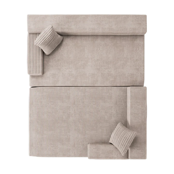 Coredo Bank - Corduroy bekleding - Rechts - Taupe - Afbeelding 5